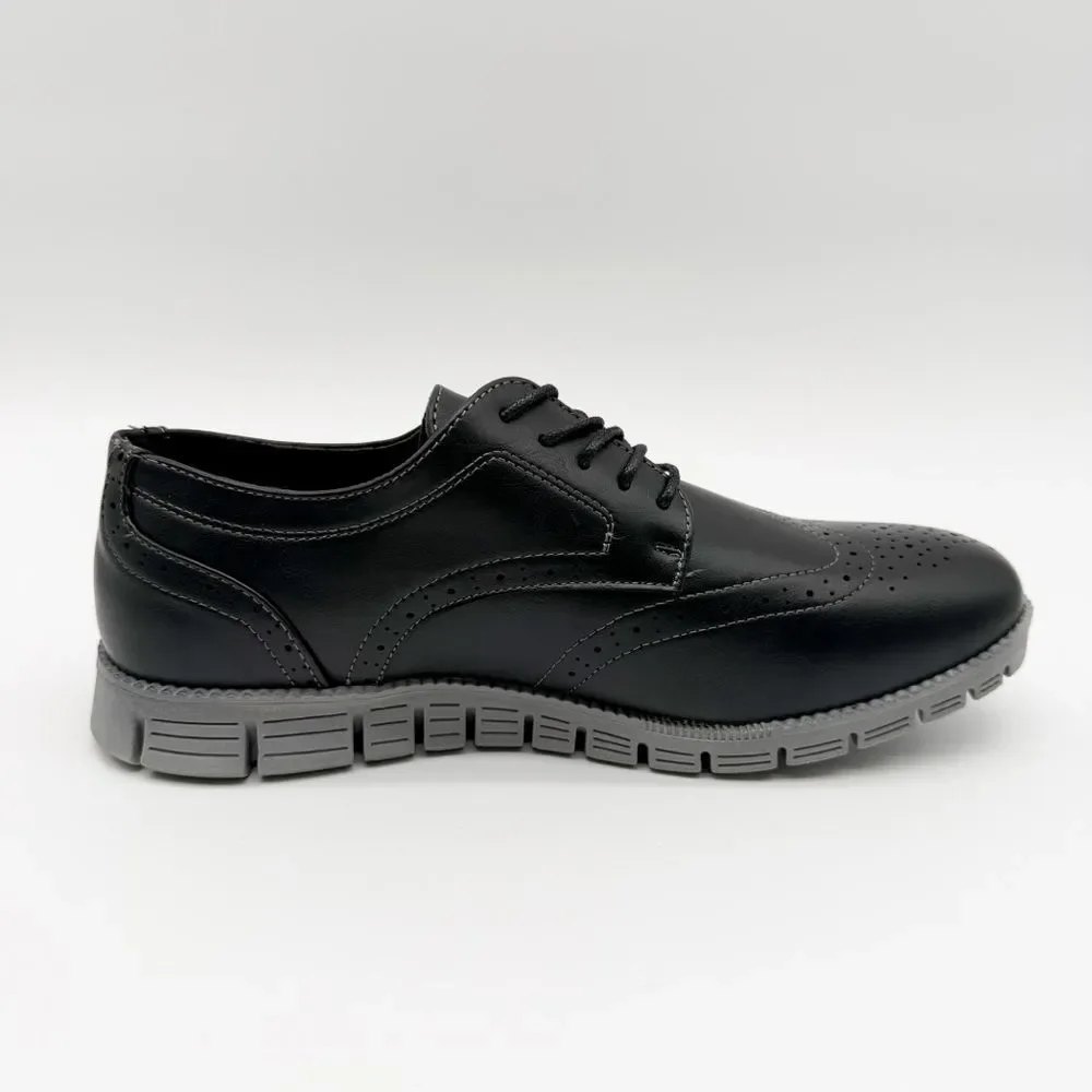 Deer Stags Corvallis Wingtip Oxford Dress Shoes Comfort Sole Black Gray 9.5 NEW